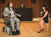 WTNH's Jocelyn Maminta and former Rutgers football player Eric LeGrand